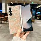 For Samsung Galaxy Z Fold6 5G Magnetic Axis Pearlescent Shell Texture Phone Case(Pink Green) - 2
