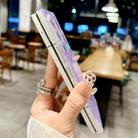 For Samsung Galaxy Z Fold6 5G Magnetic Axis Pearlescent Shell Texture Phone Case(Pink Green) - 3