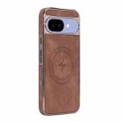 For Google Pixel 9a Electroplated PC Sheepskin Invisible Magnetic MagSafe Phone Case(Brown) - 1