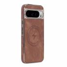 For Google Pixel 9 / 9 Pro Electroplated PC Sheepskin Invisible Magnetic MagSafe Phone Case(Brown) - 1