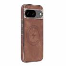 For Google Pixel 8 Electroplated PC Sheepskin Invisible Magnetic MagSafe Phone Case(Brown) - 1