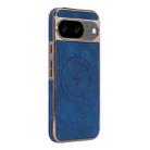 For Google Pixel 8 Electroplated PC Sheepskin Invisible Magnetic MagSafe Phone Case(Blue) - 1
