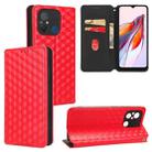 For Redmi 12C / 11A 4G Cubic Grid Texture Flip Leather Phone Case(Red) - 1