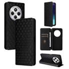 For Redmi 14C 4G Cubic Grid Texture Flip Leather Phone Case(Black) - 1