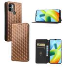 For Redmi A1+ Cubic Grid Texture Flip Leather Phone Case(Brown) - 1
