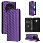 For Redmi A3 Cubic Grid Texture Flip Leather Phone Case(Purple) - 1