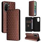 For Redmi A5 4G 171.7mm / Xiaomi Poco C71 Cubic Grid Texture Flip Leather Phone Case(Brown) - 1