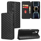 For Redmi K60E Cubic Grid Texture Flip Leather Phone Case(Black) - 1
