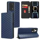 For Redmi K60E Cubic Grid Texture Flip Leather Phone Case(Blue) - 1