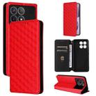 For Redmi K70 / K70 Pro Cubic Grid Texture Flip Leather Phone Case(Red) - 1
