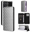 For Redmi K70 / K70 Pro Cubic Grid Texture Flip Leather Phone Case(Silver) - 1
