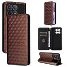 For Redmi K70 / K70 Pro Cubic Grid Texture Flip Leather Phone Case(Brown) - 1