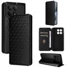 For Redmi K70E / Xiaomi Poco X6 Pro Cubic Grid Texture Flip Leather Phone Case(Black) - 1