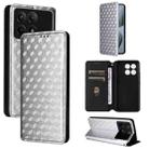For Redmi K70E / Xiaomi Poco X6 Pro Cubic Grid Texture Flip Leather Phone Case(Silver) - 1