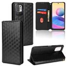 For Redmi Note 10 JE Cubic Grid Texture Flip Leather Phone Case(Black) - 1