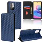 For Redmi Note 10 JE Cubic Grid Texture Flip Leather Phone Case(Blue) - 1