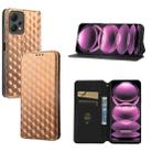 For Redmi Note 12 Pro 5G Global Cubic Grid Texture Flip Leather Phone Case(Brown) - 1