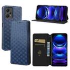 For Redmi Note 12 Pro+ 5G Global Cubic Grid Texture Flip Leather Phone Case(Blue) - 1