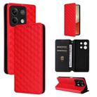 For Redmi Note 13 Pro 5G Cubic Grid Texture Flip Leather Phone Case(Red) - 1