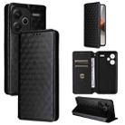 For Redmi Note 13 Pro+ 5G Cubic Grid Texture Flip Leather Phone Case(Black) - 1