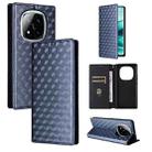 For Redmi Note 14 Pro 4G Global Cubic Grid Texture Flip Leather Phone Case(Blue) - 1