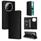 For Redmi Note 14 Pro+ 5G Cubic Grid Texture Flip Leather Phone Case(Black) - 1
