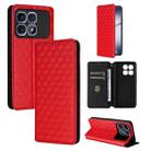 For Redmi K70 Ultra Cubic Grid Texture Flip Leather Phone Case(Red) - 1
