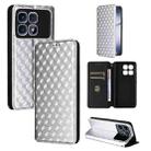 For Redmi K70 Ultra Cubic Grid Texture Flip Leather Phone Case(Silver) - 1