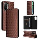 For Redmi A5 4G 173.3mm Cubic Grid Texture Flip Leather Phone Case(Brown) - 1
