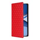 For Redmi Turbo 4 Pro 5G Cubic Grid Texture Flip Leather Phone Case(Red) - 2