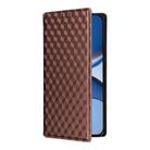 For Redmi Turbo 4 Pro 5G Cubic Grid Texture Flip Leather Phone Case(Brown) - 2