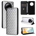 For BLU Bold K50 Cubic Grid Texture Flip Leather Phone Case(Silver) - 1