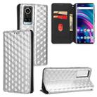 For BLU Bold N2 Cubic Grid Texture Flip Leather Phone Case(Silver) - 1