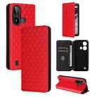 For BLU C9 Cubic Grid Texture Flip Leather Phone Case(Red) - 1