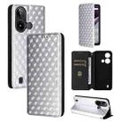 For BLU C9 Cubic Grid Texture Flip Leather Phone Case(Silver) - 1