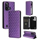 For BLU C9 Cubic Grid Texture Flip Leather Phone Case(Purple) - 1
