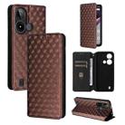 For BLU C9 Cubic Grid Texture Flip Leather Phone Case(Brown) - 1