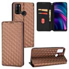 For BLU G51 Plus Cubic Grid Texture Flip Leather Phone Case(Brown) - 1