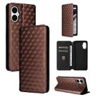 For BLU G53 Cubic Grid Texture Flip Leather Phone Case(Brown) - 1