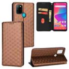 For BLU G91 Cubic Grid Texture Flip Leather Phone Case(Brown) - 1
