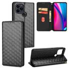 For BLU G91s Cubic Grid Texture Flip Leather Phone Case(Black) - 1