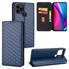 For BLU G91s Cubic Grid Texture Flip Leather Phone Case(Blue) - 1