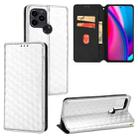 For BLU G91s Cubic Grid Texture Flip Leather Phone Case(Silver) - 1