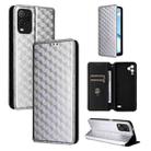 For BLU View 5 Pro Cubic Grid Texture Flip Leather Phone Case(Silver) - 1