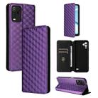 For BLU View 5 Pro Cubic Grid Texture Flip Leather Phone Case(Purple) - 1