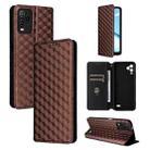 For BLU View 5 Pro Cubic Grid Texture Flip Leather Phone Case(Brown) - 1
