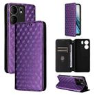 For BLU View 5 Cubic Grid Texture Flip Leather Phone Case(Purple) - 1