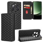 For Xiaomi 13 Ultra Cubic Grid Texture Flip Leather Phone Case(Black) - 1