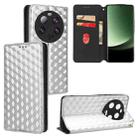 For Xiaomi 13 Ultra Cubic Grid Texture Flip Leather Phone Case(Silver) - 1