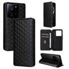 For Xiaomi 13T 5G / 13T Pro 5G Cubic Grid Texture Flip Leather Phone Case(Black) - 1